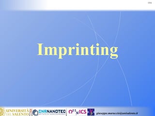 giuseppe.maruccio@unisalento.it
Imprinting
104
 
