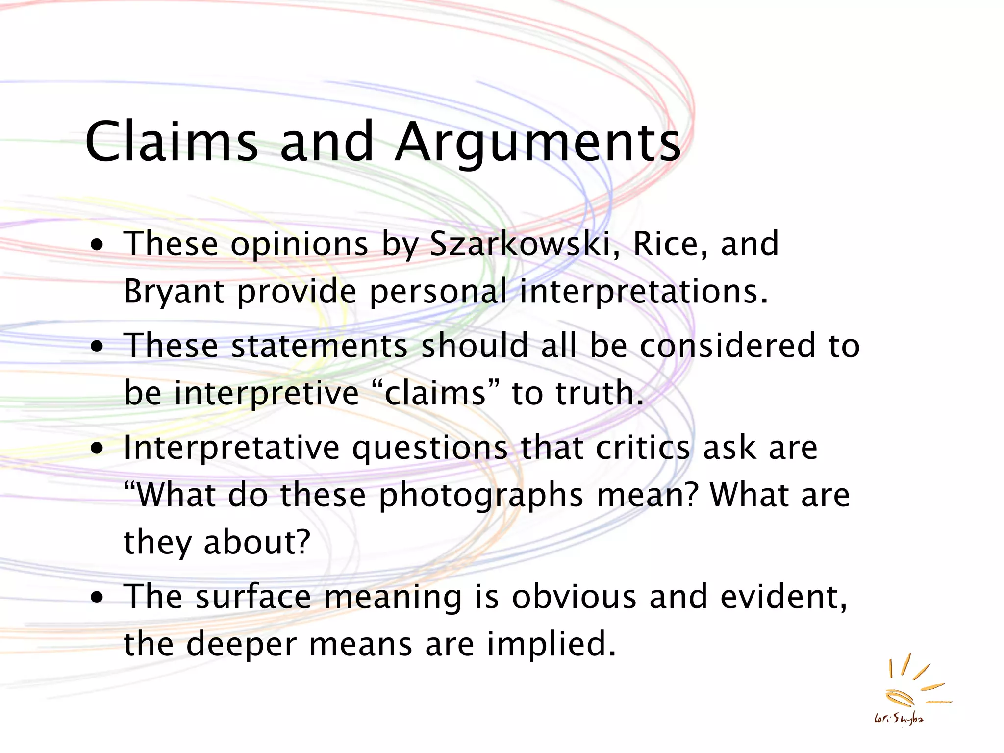 Interpreting Photographs