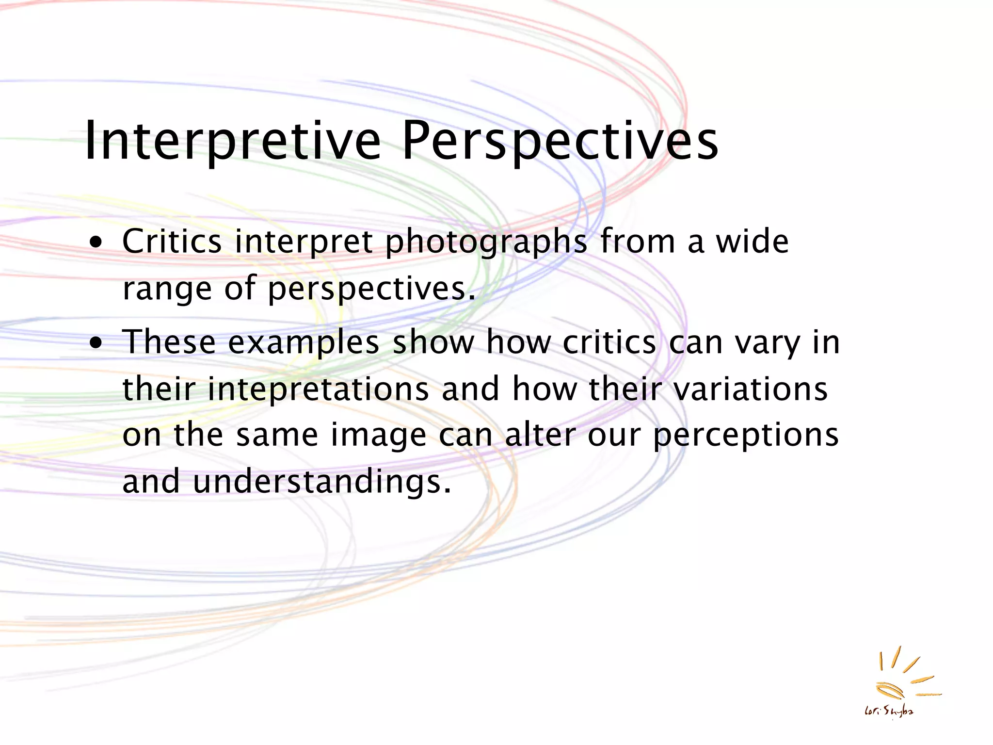 Interpreting Photographs