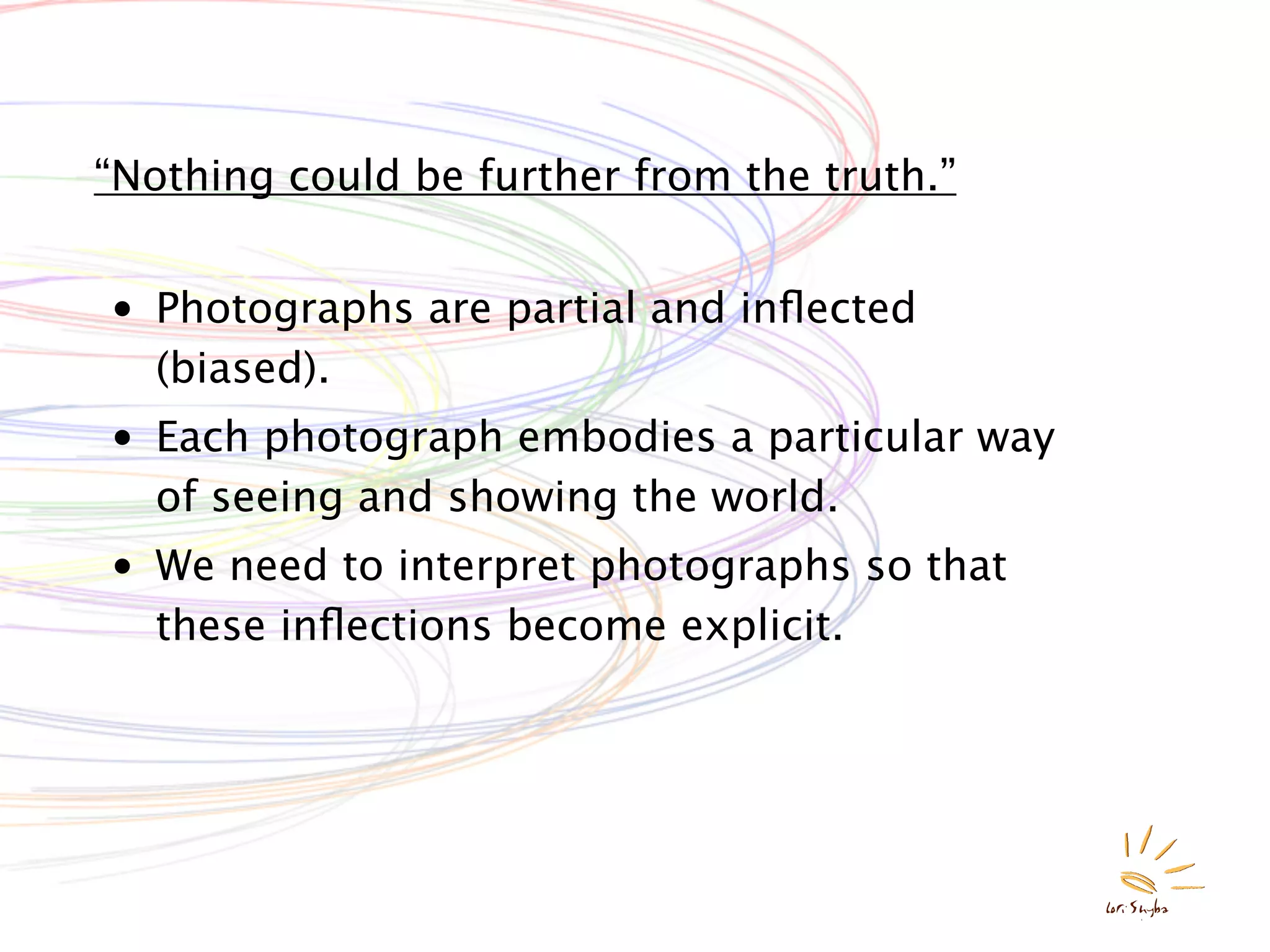 Interpreting Photographs