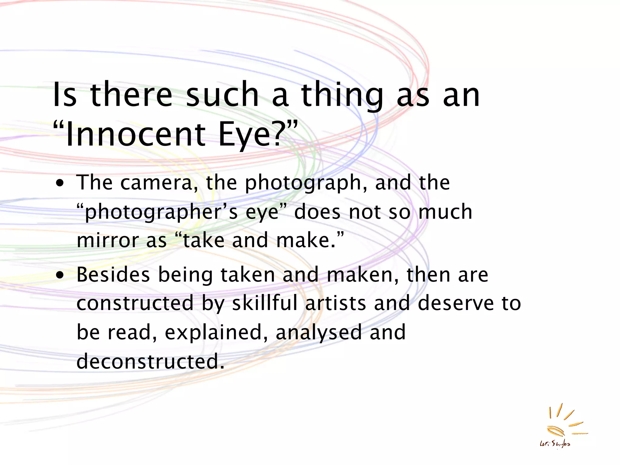 Interpreting Photographs