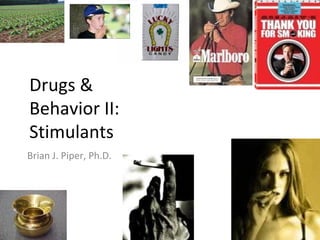 Drugs &
Behavior II:
Stimulants
Brian J. Piper, Ph.D.
 