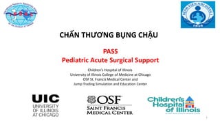11111
PASS
Pediatric Acute Surgical Support
Children’s Hospital of Illinois
University of Illinois College of Medicine at Chicago
OSF St. Francis Medical Center and
Jump Trading Simulation and Education Center
CHẤN THƯƠNG BỤNG CHẬU
 