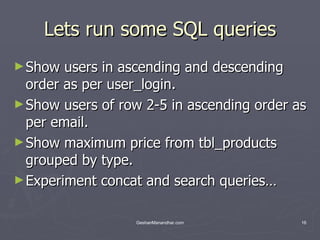 08 Php Mysql Complex Queries Functions | PPT