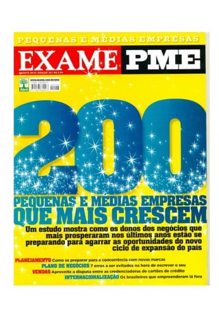 ExamePME - Plano1 está entre as 200 empresas que mais crescem do Brasil