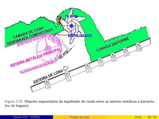 Figura 2.23: Desenho esquemático do espalhador de canda entre as esteiras metálicas e borracha
(ou de bagaço).
Clauber D.R. (UEMS) Preparo da cana fev16 48 / 61
 