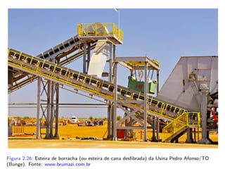 Figura 2.26: Esteira de borracha (ou esteira de cana desﬁbrada) da Usina Pedro Afonso/TO
(Bunge). Fonte: www.brumazi.com.br
 