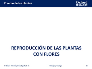El reino de las plantas
REPRODUCCIÓN DE LAS PLANTAS
CON FLORES
© Oxford University Press España, S. A. Biología y Geología 12
 