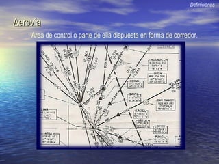 AerovíaAerovía
Area de control o parte de ella dispuesta en forma de corredor.
Definiciones
 