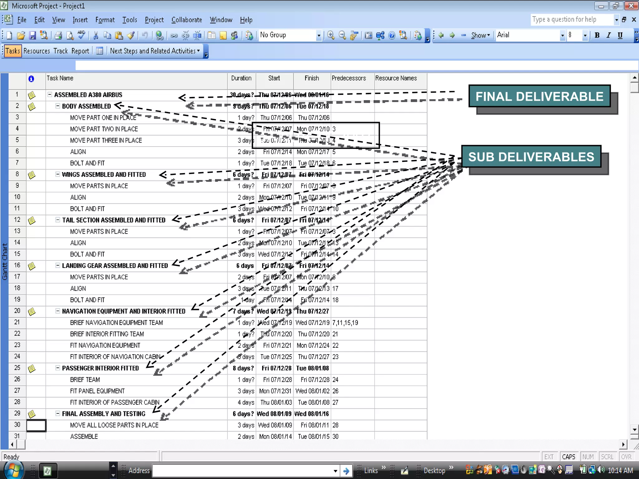 JANUARY 2007 FINAL DELIVERABLE SUB DELIVERABLES 