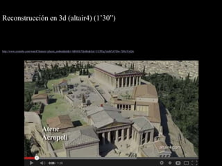 http://www.youtube.com/watch?feature=player_embedded&v=hR68fz7QoBo&list=UUPEq7sieBX47Dw-7D6zVoQw
Reconstrucción en 3d (altair4) (1’30”)
 