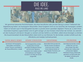 THEMEN, INHALTE, REDNER
DIE IDEE.
RAUS INS LAND
GemeinsammitKampagnen-
BotschafternundPartnern
werdenThemenundInhaltefür
d...