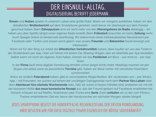 Einsen und Nullen spielen in unserem Leben eine große Rolle: Wenn wir morgens aufstehen, haben wir den
detaillierten Wette...