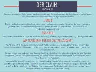 Für den Kampagnen-Claim nutzen wir den abstraktesten Kern, auf den sich die Digitalisierung zurückführen
lässt: Die Bestan...
