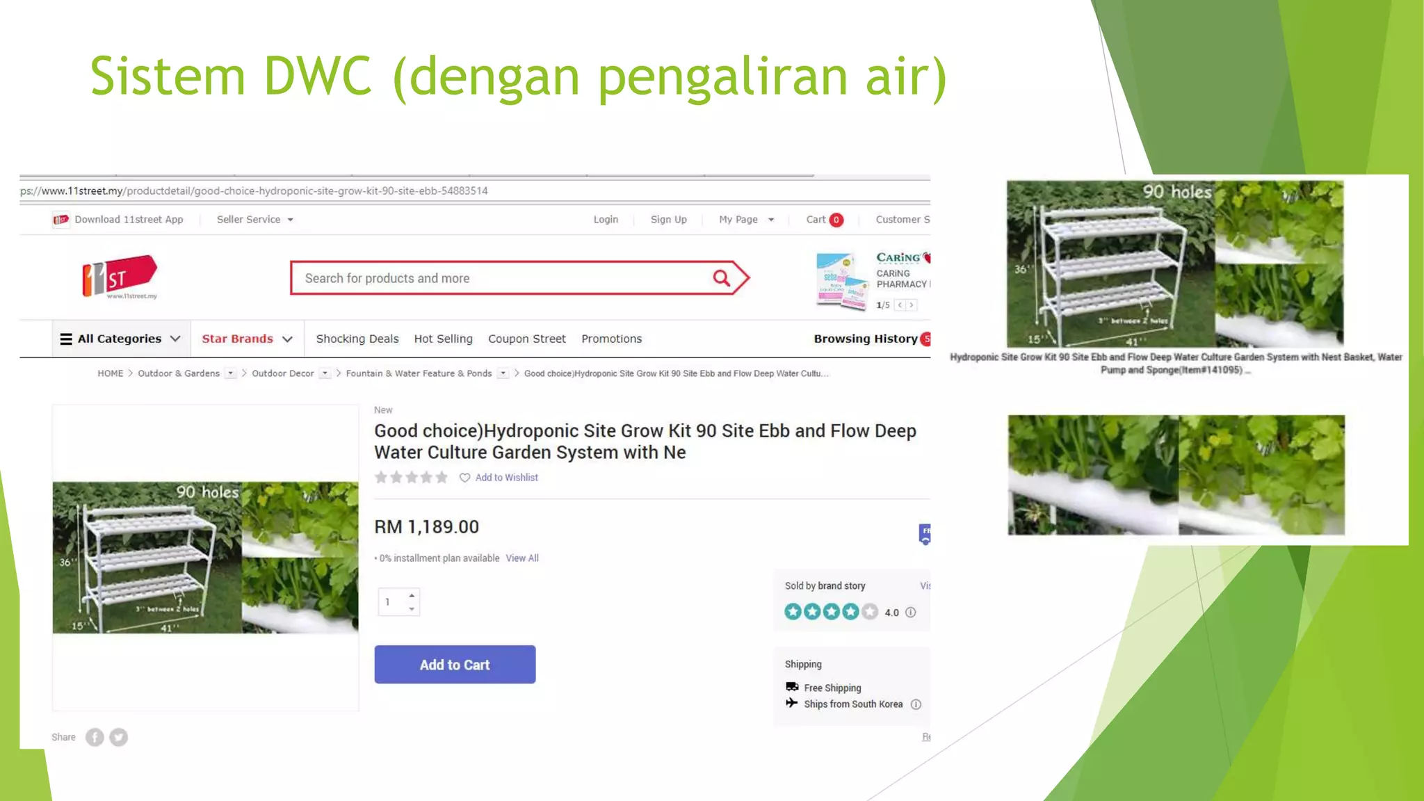 Sistem DWC (dengan pengaliran air)