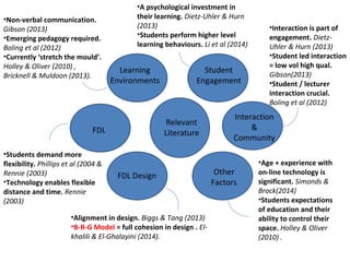 Understanding the Quality of the Student Experience in Blended Learning Environments