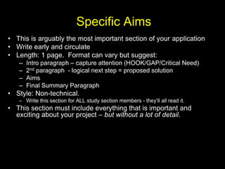 How to Write the “Specific Aims” Section of a Grant Application by 