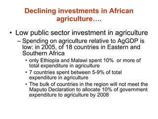 Responding to Rising Food Prices in Eastern and Southern Africa