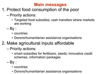 Responding to Rising Food Prices in Eastern and Southern Africa