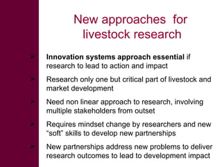 Future research needs to meet livestock development challenges