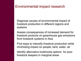 Future research needs to meet livestock development challenges