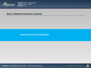 EXERCÍCIOS DE AUTO-CORREÇÃO 