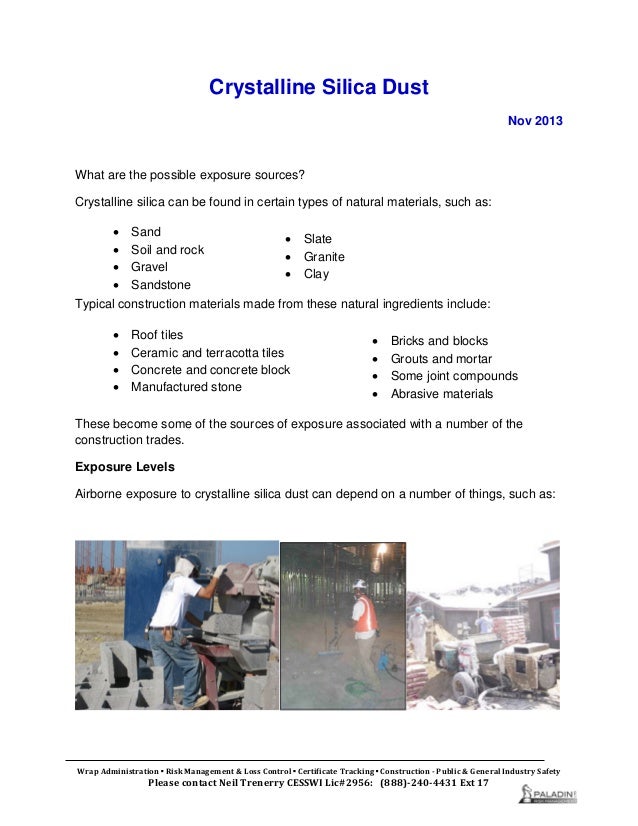 crystalline silica dust crystalline silica dust