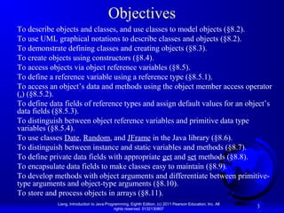 Java™ (OOP) - Chapter 8: "Objects and Classes" | PPT