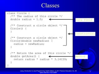 Java™ (OOP) - Chapter 8: "Objects and Classes" | PPT