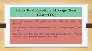 Fungsi biaya, efisiensi produksi dan Jenis jenis biaya produksi | PPTX