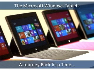 The Microsoft Windows Tablets
A Journey Back Into Time…
 