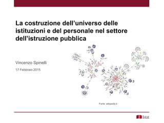 La costruzione dell’universo delle
istituzioni e del personale nel settore
dell’istruzione pubblica
Vincenzo Spinelli
17 Febbraio 2015
Fonte: wikipedia.it
 