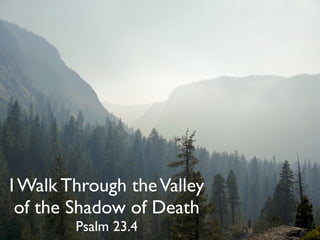I Walk Through the Valley
 of the Shadow of Death
        Psalm 23.4
 
