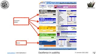 www.dadda.it roberto@dadda.it Excellence in usability 1st semester 2021-2022 122
Functional
widgets
Banner
 