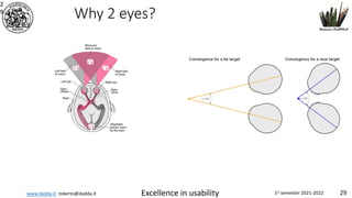 www.dadda.it roberto@dadda.it Excellence in usability 1st semester 2021-2022 29
Why 2 eyes?
2
9
 