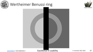 www.dadda.it roberto@dadda.it Excellence in usability 1st semester 2021-2022 57
Wertheimer Benussi ring
 