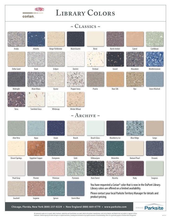 Corian Color Chart