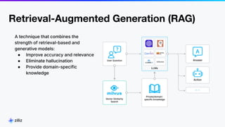 2
8
Retrieval-Augmented Generation (RAG)
2024
A technique that combines the
strength of retrieval-based and
generative models:
● Improve accuracy and relevance
● Eliminate hallucination
● Provide domain-specific
knowledge
 
