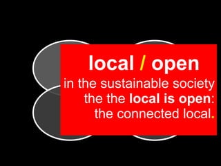 local  /  open   in the sustainable society the the  local is open : the connected local . local Ne open 