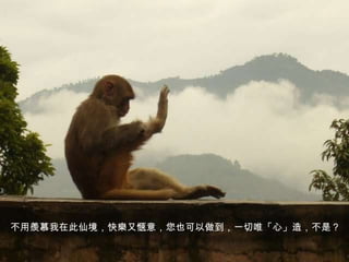 不用羨慕我在此仙境，快樂又愜意，您也可以做到，一切唯「心」造，不是？ 