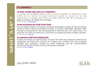 E-COMMERCE

  ESTEE LAUDER MISE SUR LE E-COMMERCE
La marque de cosmétiques Estee Lauder a annoncé espérer une croissance ...