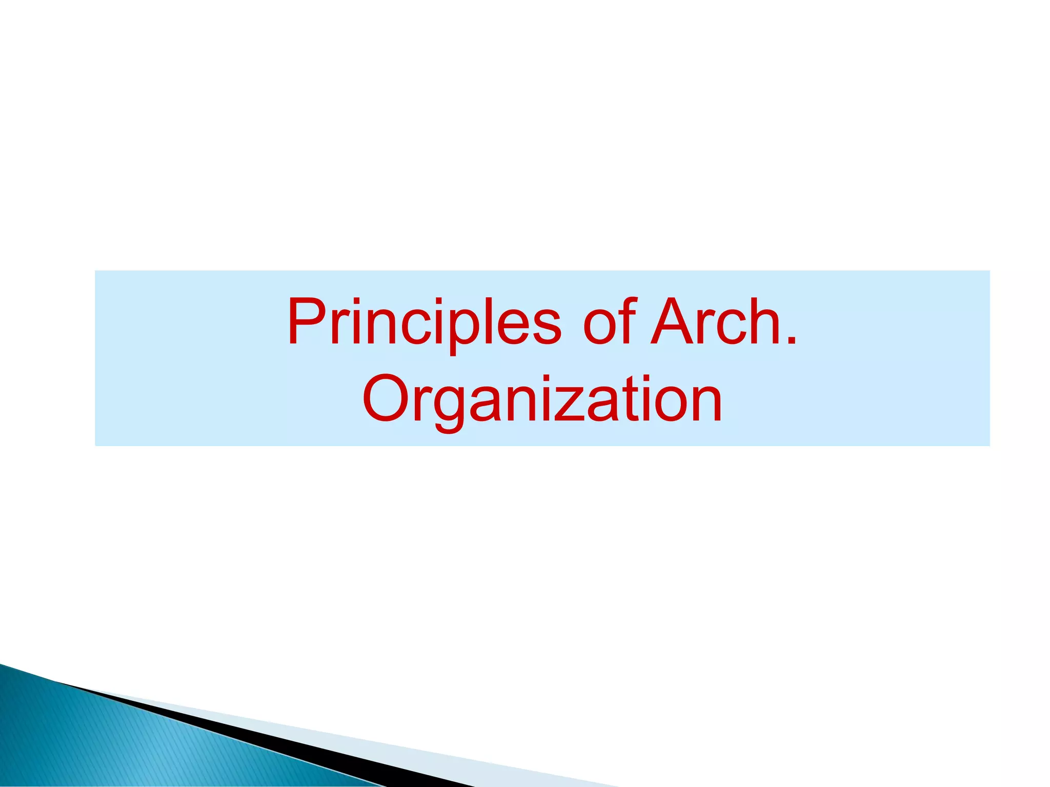 Principles of Arch.
Organization
 