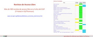 Disponibilidad, accessibilidad y aplicabilidad de los resultados de investigación de los Centros del Grupo Consultivo para la Investigación Agrícola Internacional (CGIAR)