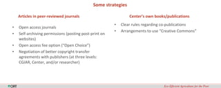 Availability, Accessibility and Applicability of CGIAR Research Results
