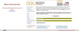 Availability, Accessibility and Applicability of CGIAR Research Results
