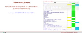 Availability, Accessibility and Applicability of CGIAR Research Results