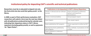 Availability, Accessibility and Applicability of CGIAR Research Results