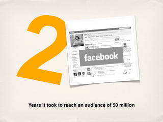 2
Years it took to reach an audience of 50 million
 