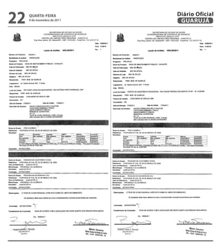 22   QUARtA-feiRA
     9 de novembro de 2011
                             Diário Oficial
                              GUARUJÁ
 