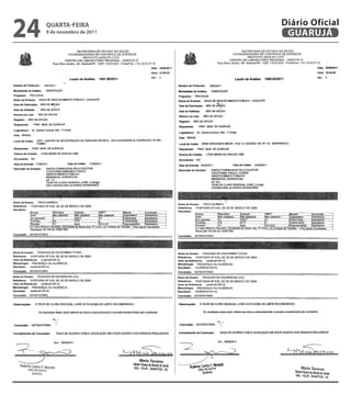 24   QUARtA-feiRA
     9 de novembro de 2011
                             Diário Oficial
                              GUARUJÁ
 
